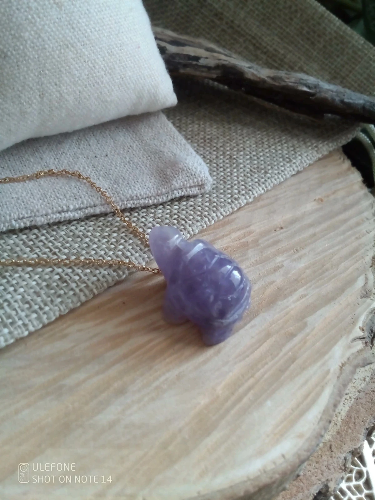 Amethist schildpad ketting, natuurlijk steen – photo 3